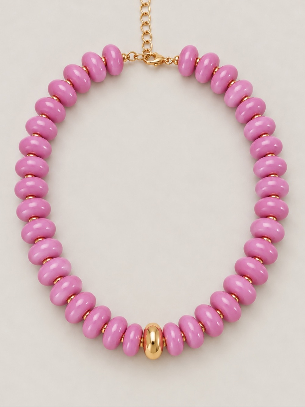 New! Orchid Lilac Pink Beaded Statement Necklace NWOT 5083